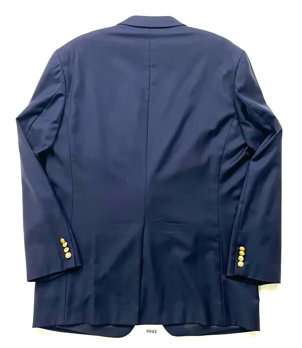 Ralph Lauren Navy Blue Wool Blazer with Gold Crest Buttons Estimated size 46L. S